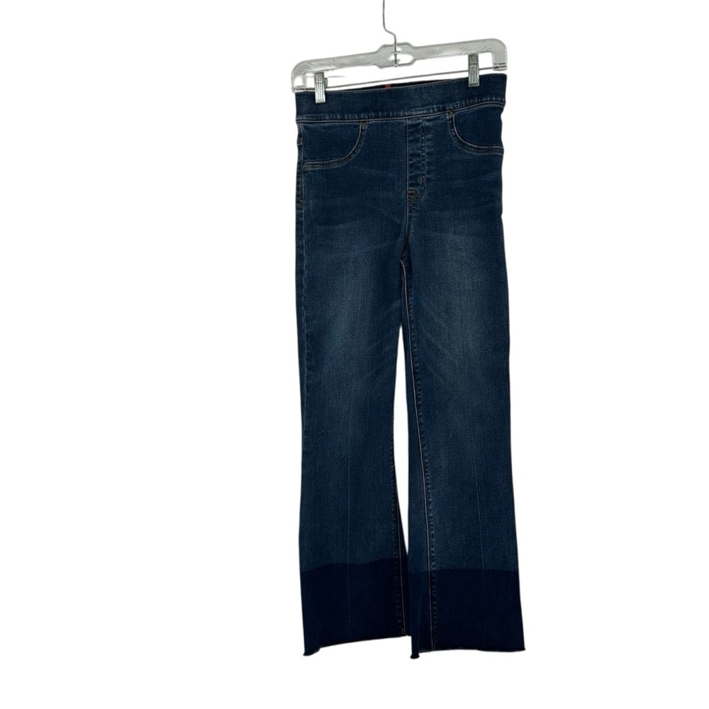 Spanx Cropped Flare Pull On Denim Jeans -‎ 20231R - Medium Wash Size Small